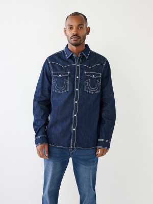 Camisas True Religion Big T Western Denim Body Rinse | 95DLRHFTE