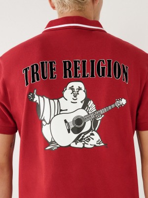 Camisas True Religion Logo Polo Rojas | 07BTIJZSG