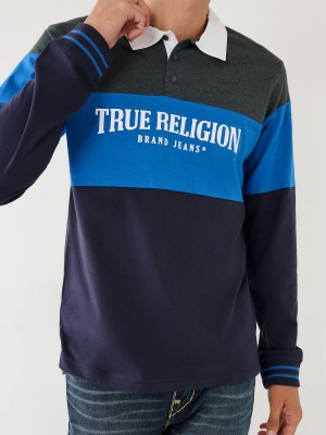 Camisas True Religion Rugby Polo Azul Marino | 84KQSCJVN