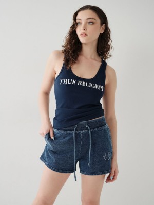 Camiseta Tirantes True Religion Logo Navy/Sapphire | 64RZYCAKP