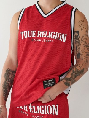 Camiseta Tirantes True Religion Mesh Jersey Rojas | 87QIDYEAX