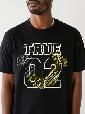 Camiseta True Religion 02 Logo Negras | 64GCVROHA