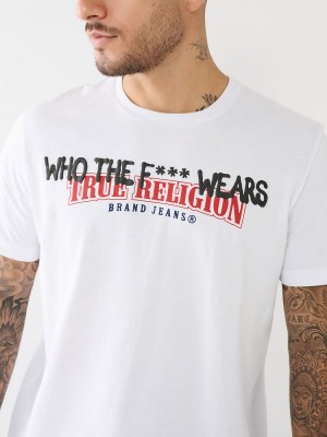 Camiseta True Religion Billboard Logo Blancas | 74EXDTRLN