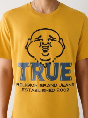 Camiseta True Religion Buddha Logo Amarillo | 97AMNTYUX