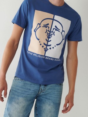 Camiseta True Religion Buddha Logo Azul Marino | 27BHFWAEY