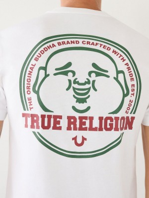 Camiseta True Religion Buddha Logo Blancas | 63RJQTZPN