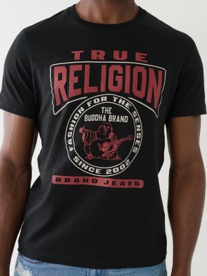 Camiseta True Religion Buddha Logo Crew Neck Negras | 76NVAXYFH