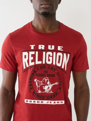 Camiseta True Religion Buddha Logo Crew Neck Rojas | 58IRLNCXW