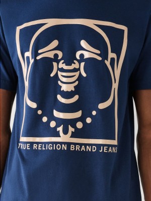 Camiseta True Religion Buddha Logo Navy/Sapphire | 69PZTQXAE