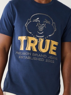 Camiseta True Religion Buddha Logo Navy/Sapphire | 80GFSYVBU