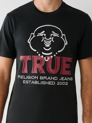 Camiseta True Religion Buddha Logo Negras | 85PSFQICW