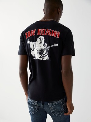 Camiseta True Religion Buddha Logo Negras | 86ZOURIKS