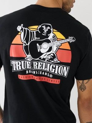 Camiseta True Religion Buddha Sunrise Logo Negras | 31JECQMOX