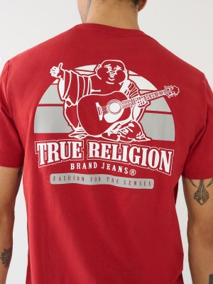 Camiseta True Religion Buddha Sunrise Logo Rojas | 05OLFDNVB