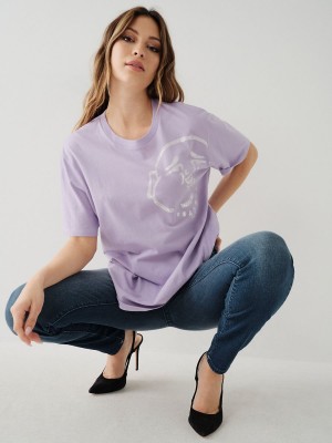 Camiseta True Religion Crystal Buddha Relaxed Violet Marl | 46SNBWLVR