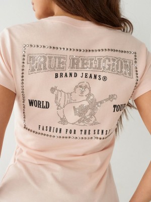 Camiseta True Religion Crystal Buddha V Rosas | 81XUYTRPF