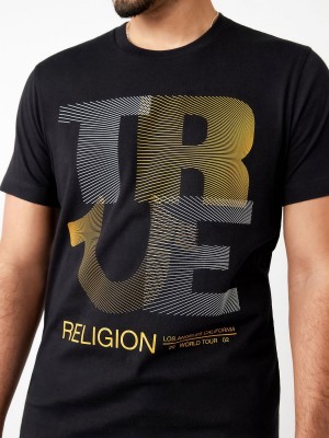 Camiseta True Religion Forro Logo Negras | 63NXKJHPD