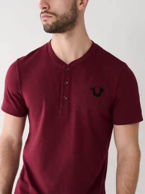 Camiseta True Religion Henley Wine | 57IAGDRYW