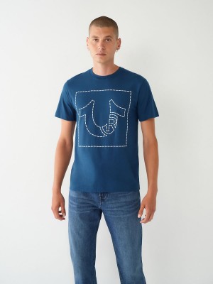 Camiseta True Religion Horseshoe Logo Navy/Navy | 13CNVXUSJ