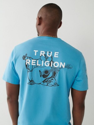 Camiseta True Religion Logo Azules | 25BSVXWGM