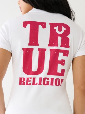 Camiseta True Religion Logo Blancas | 57BAYUTSC