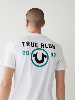 Camiseta True Religion Logo Blancas | 74TRYFVOK