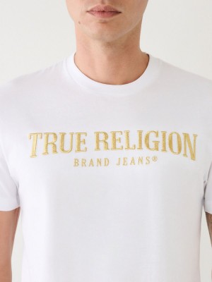 Camiseta True Religion Logo Blancas | 95GMJQVYT