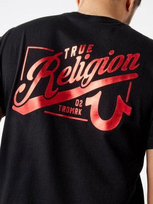 Camiseta True Religion Logo Crew Negras | 69SHEBLRG