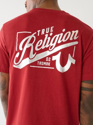 Camiseta True Religion Logo Crew Rojas | 64XDJHSUR