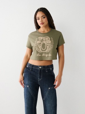 Camiseta True Religion Logo Crop Kalamata | 70GSVTCEN