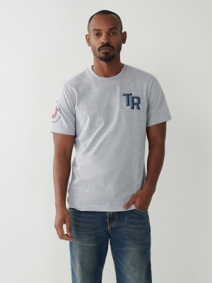 Camiseta True Religion Logo Gris | 76LSZIMOD