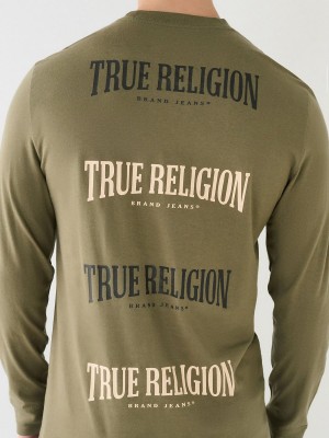 Camiseta True Religion Logo Long Sleeve Kalamata | 87PCZGJYN