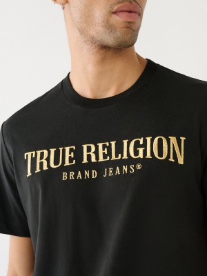 Camiseta True Religion Logo Negras | 57PGLYHMZ