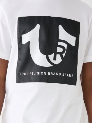 Camiseta True Religion Logo Relaxed Blancas | 47SHFLDVJ