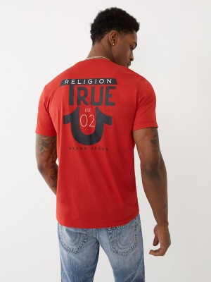 Camiseta True Religion Logo Rojas | 25DKSBTXO