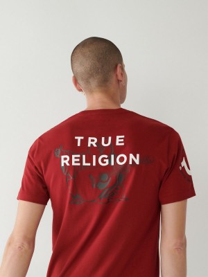 Camiseta True Religion Logo Rojas | 73TIKVJSW