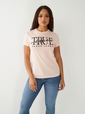 Camiseta True Religion Logo Rosas | 36TGVDHCM