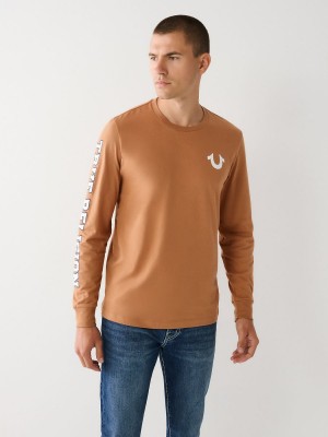 Camiseta True Religion Long Sleeve Logo Acorn | 95GYLXPBA