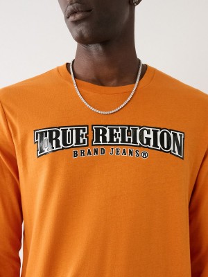 Camiseta True Religion Long Sleeve Logo Autumn Maple | 27SJRFVAN