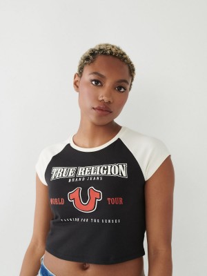 Camiseta True Religion Raglan Baby Blancas | 53VREIFDA