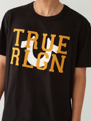 Camiseta True Religion Relaxed Negras | 62KBGAYZP