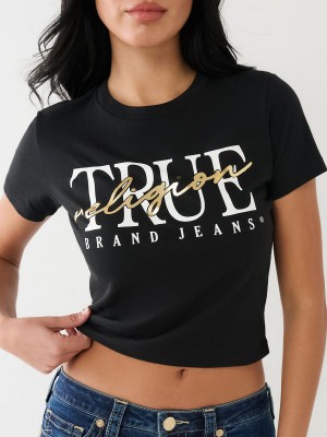 Camiseta True Religion Rlgn Crew Negras | 31MWDGKYU