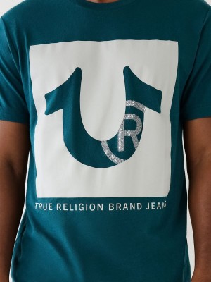 Camiseta True Religion Studded Logo Agave | 78ECDYHPW