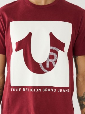 Camiseta True Religion Studded Logo Redwood | 28DJMWTVK