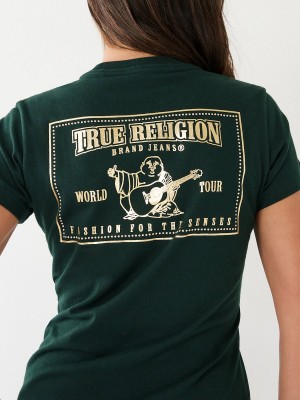 Camiseta True Religion Studded Logo Verde Menta Verde | 82IYBPVRT