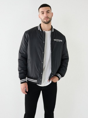 Chaqueta True Religion Arched Bomber Negras | 08CUYJKWE