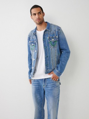 Chaqueta True Religion Jimmy Double Raised Hs Super T Denim Azules | 51UQHSEIP