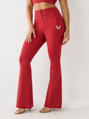 Leggins True Religion High Rise Encaje Up Flare Rojas | 19BNKAGCQ