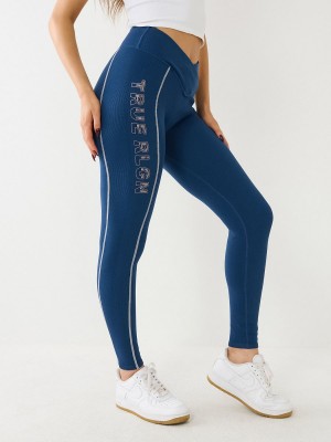 Leggins True Religion Metallic Logo Rib 3922 | 87BYZOKHW