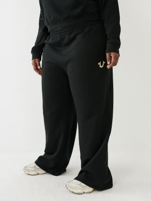 Pantalones Jogger True Religion Anchos Leg Logo Negras | 28DBGFEYJ